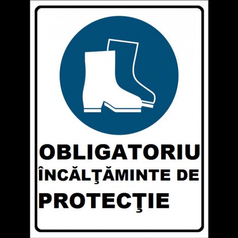 Placuta obligatoriu incaltaminte de protectie